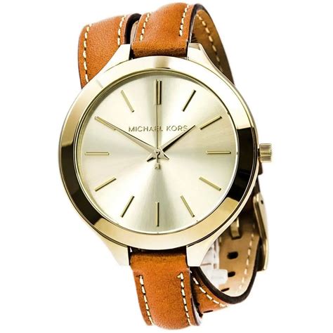 michael kors runway tan leather ladies watch mk2256|Michael Kors Runway MK2256 Women's Brown Leather Analog .